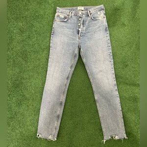 AGOLDE Skinny Jeans with Distressed Hem - Size 28